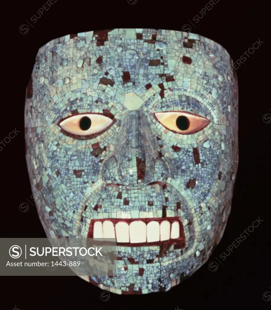 Aztec Mask Representing the God Quetzalcoatl Pre-Columbian  Wood with mosaic British Museum, London, England  