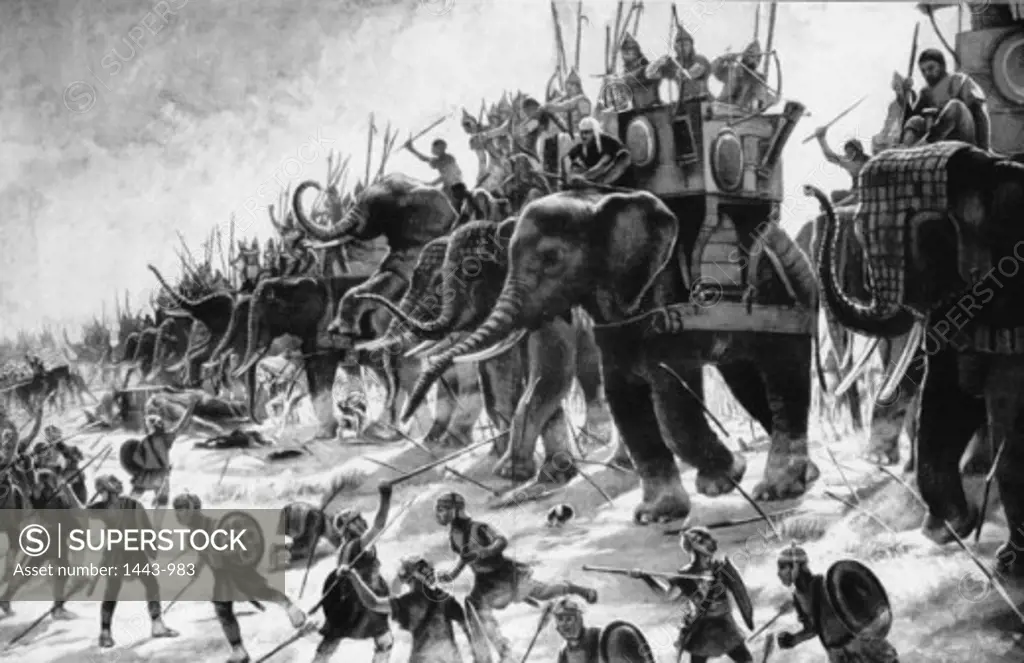 Battle of Zama (202 BCE)-Scipio Defeats Hannibal  1900 Henri Paul Motte (1846-1922 French)