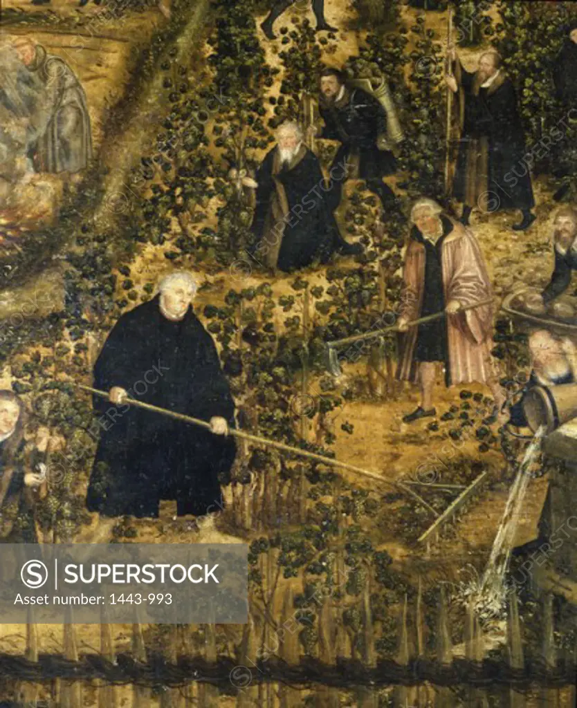 Luther in the Vineyard 1569 Lucas Cranach the Younger (1515-1586 German) Oil on wood