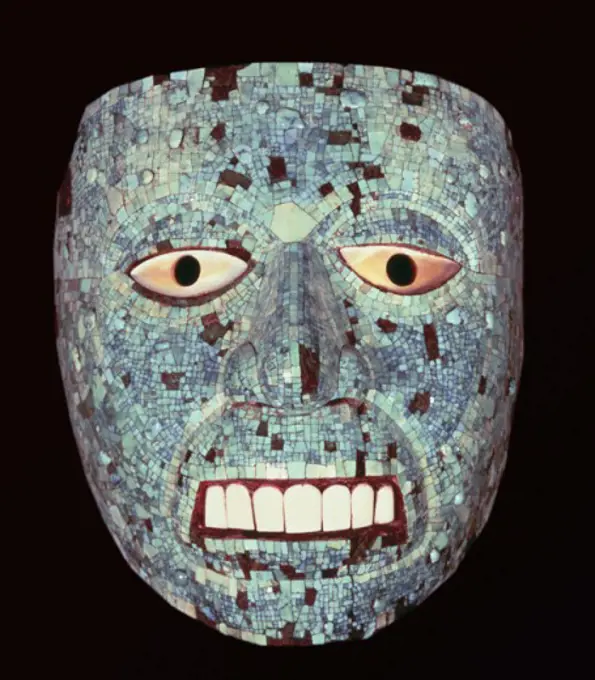 Aztec Mask Representing the God Quetzalcoatl Pre-Columbian  Wood with mosaic British Museum, London, England  