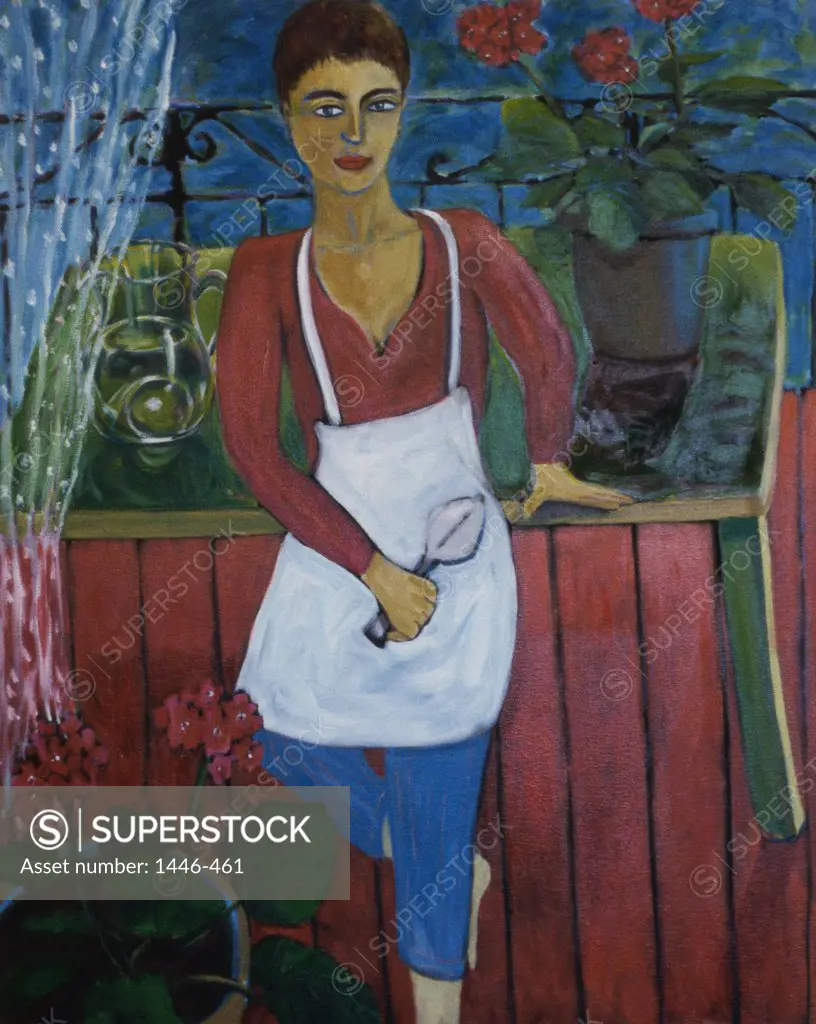 The Gardener 2002 Erik Slutsky (20th C. Canadian) Oil On Canvas Private Collection