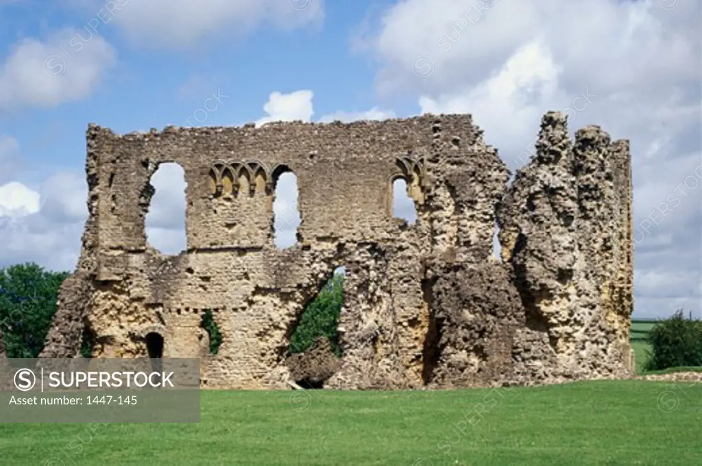 Ruins of a castle, Sherborne Castle, Sherborne, England