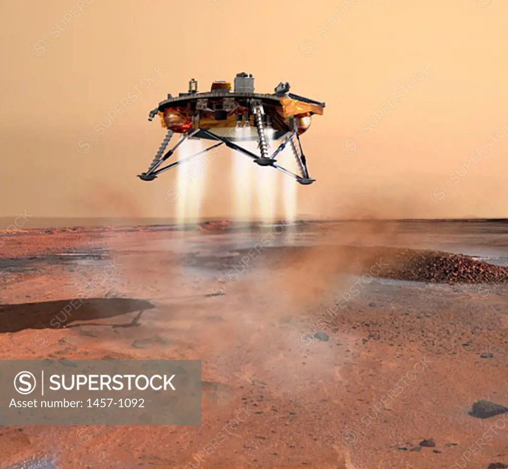 This artist's concept depicts NASA's Phoenix Mars Lander