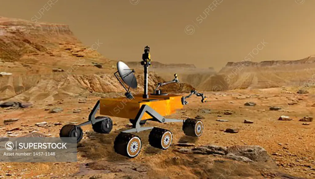 NASA's Mars Science Laboratory travels near a on Mars in this artist's concept