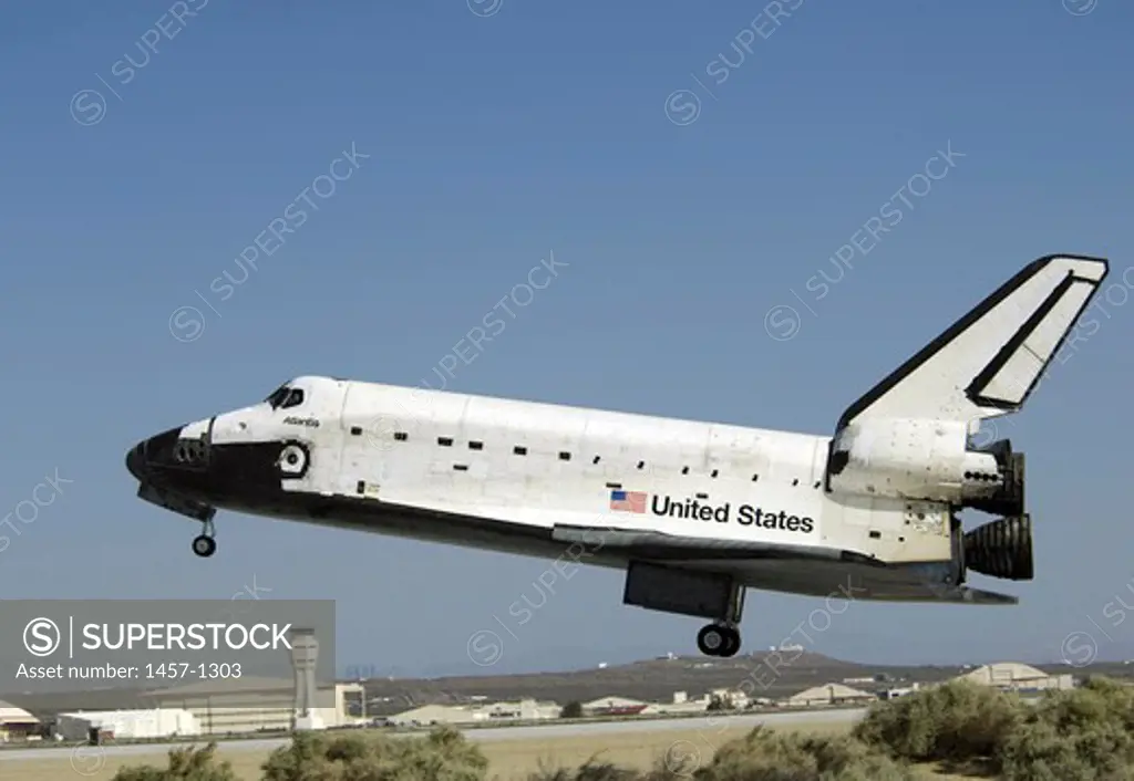 Space Shuttle Atlantis lands at Edwards Air Force Base, CA, USA