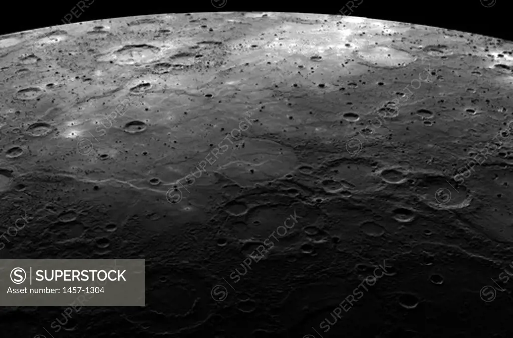 Images from the MESSENGER spacecraft that flew by Mercury