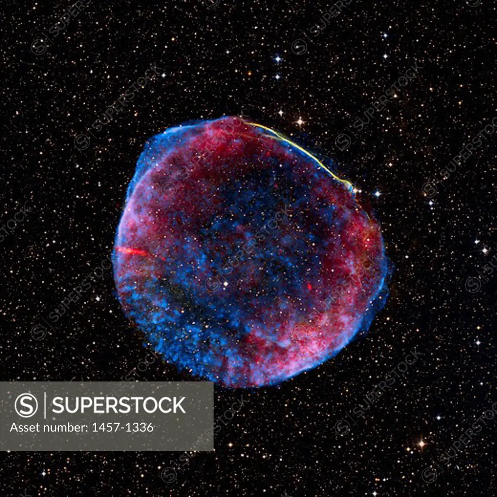 A composite image of the SN 1006 supernova remnant, which is located about 7000 light years from Earth
