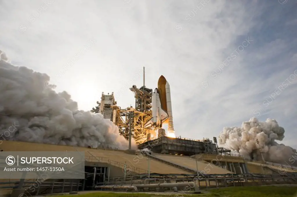 Space Shuttle Endeavour and the STS-127 crew head toward Earth orbit and rendezvous with the International Space Station