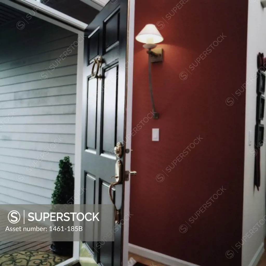 Door opening into a house