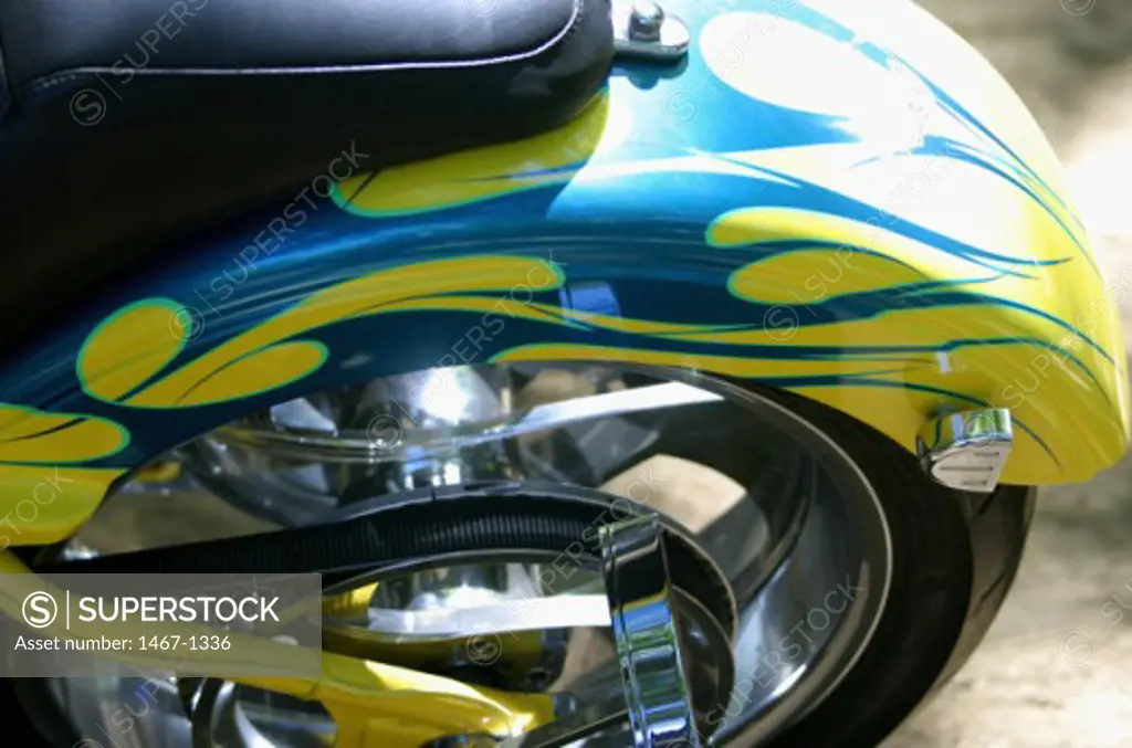 Close-up of a motorcycle