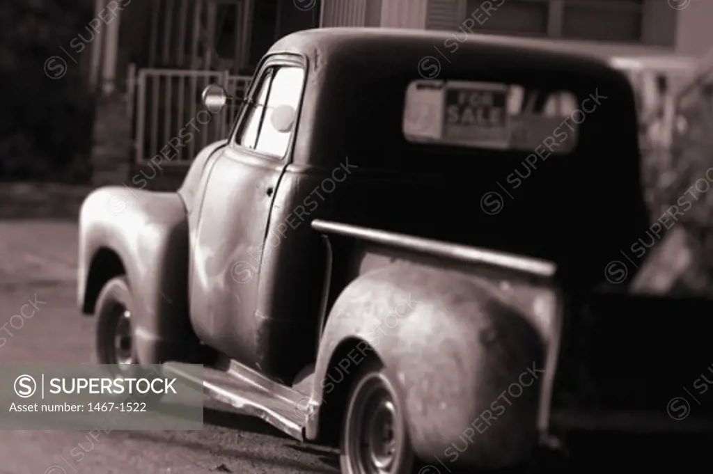 Close-up of a vintage pick-up truck