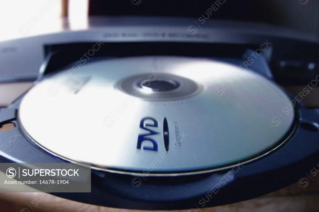 DVD in the tray of a player