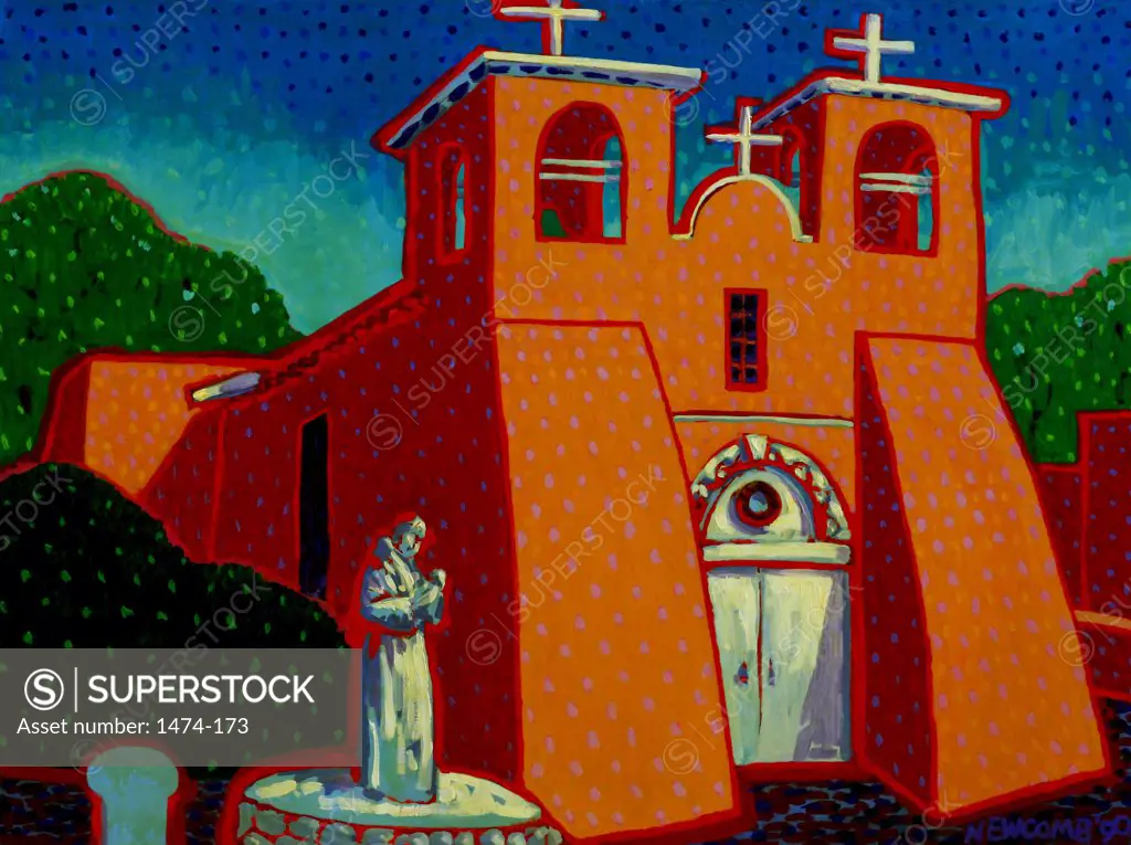 Spanish Mission (St. Francis of Assisi)  John Newcomb, Acrylic, 2000