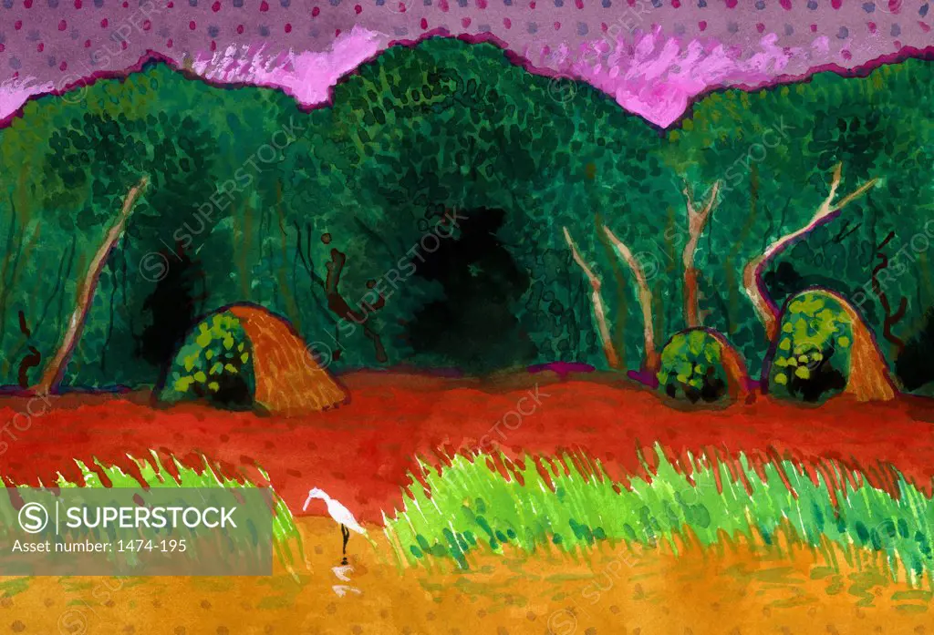 Amazon Jungle Shore  John Newcomb, Watercolor, 2003