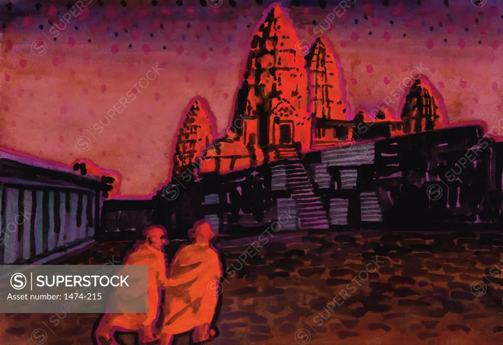 Angkor Wat, Cambodia  John Newcomb, Watercolor, 2004
