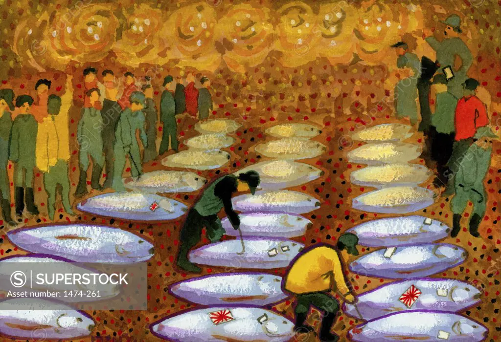 Tokyo Fish Market  John Newcomb, Watercolor, 2006