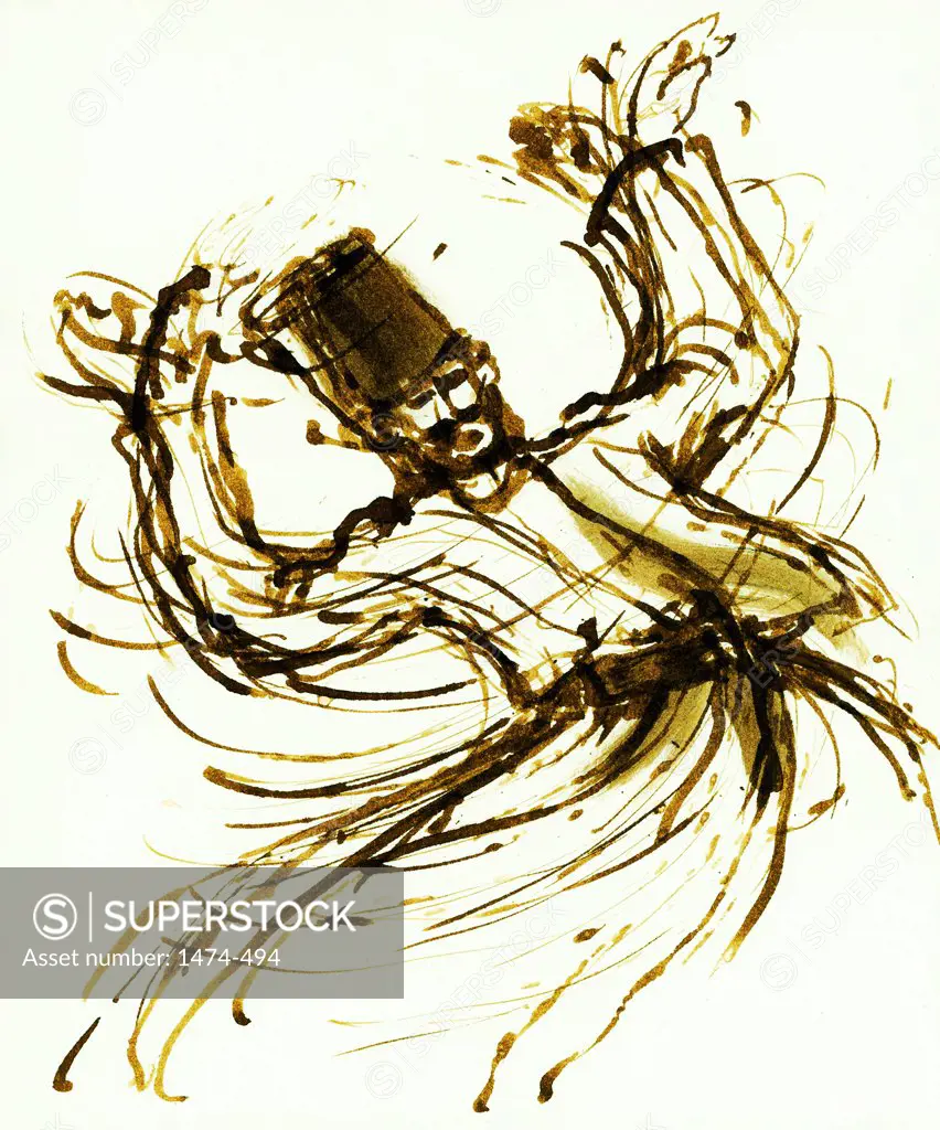 Whirling Dervish, Turkey  John Newcomb, Ink drawing, 2005