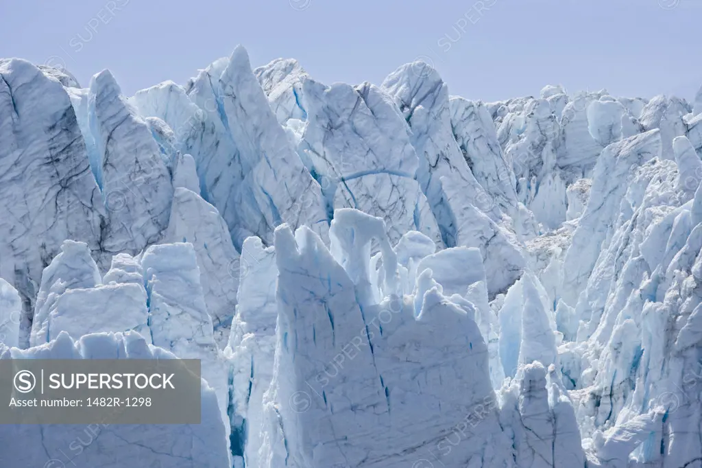 High angle view of a glacier, Margerie Glacier, Glacier Bay National Park, Alaska, USA