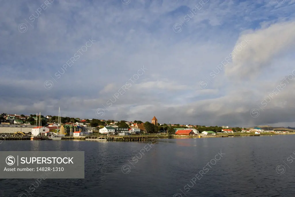 City at the waterfront, Stanley, Falkland Islands, England