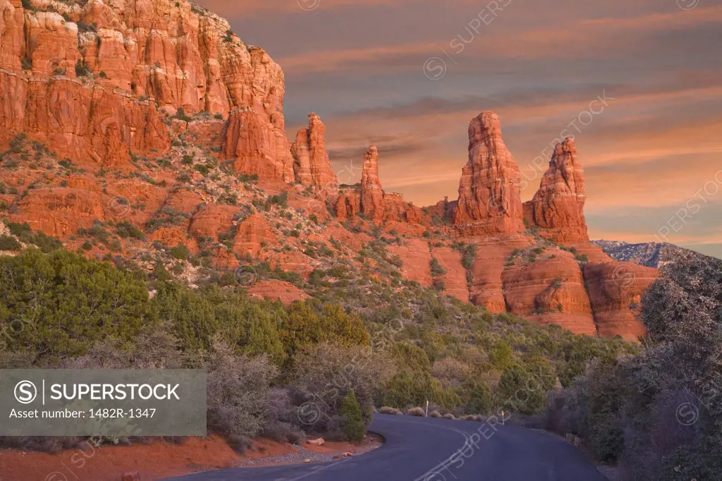 Rock formations on a landscape, Chapel Road, Sedona, Arizona, USA