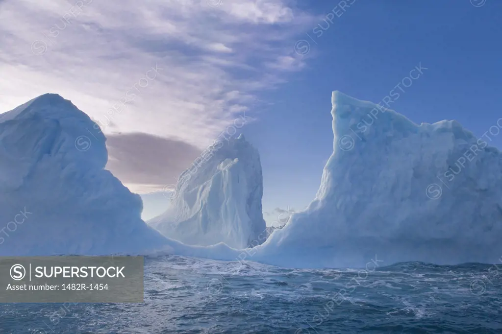 Icebergs in the sea, South Georgia Island, South Sandwich Islands 