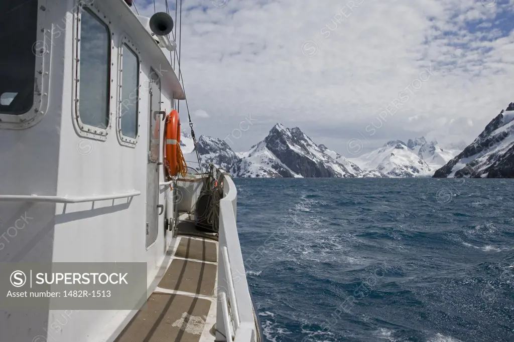 Mountains viewed from a yacht, South Georgia Island, South Sandwich Islands