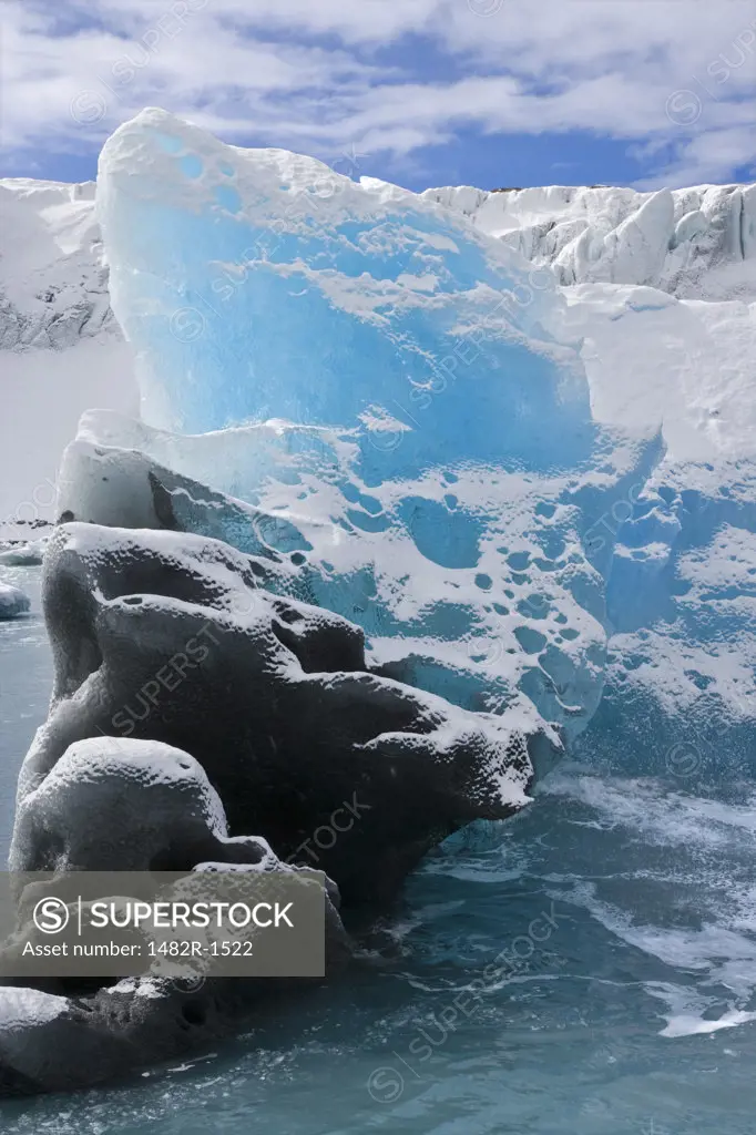 Iceberg on a glacier, Herz Glacier, Iris Bay, South Georgia Island, South Sandwich Islands