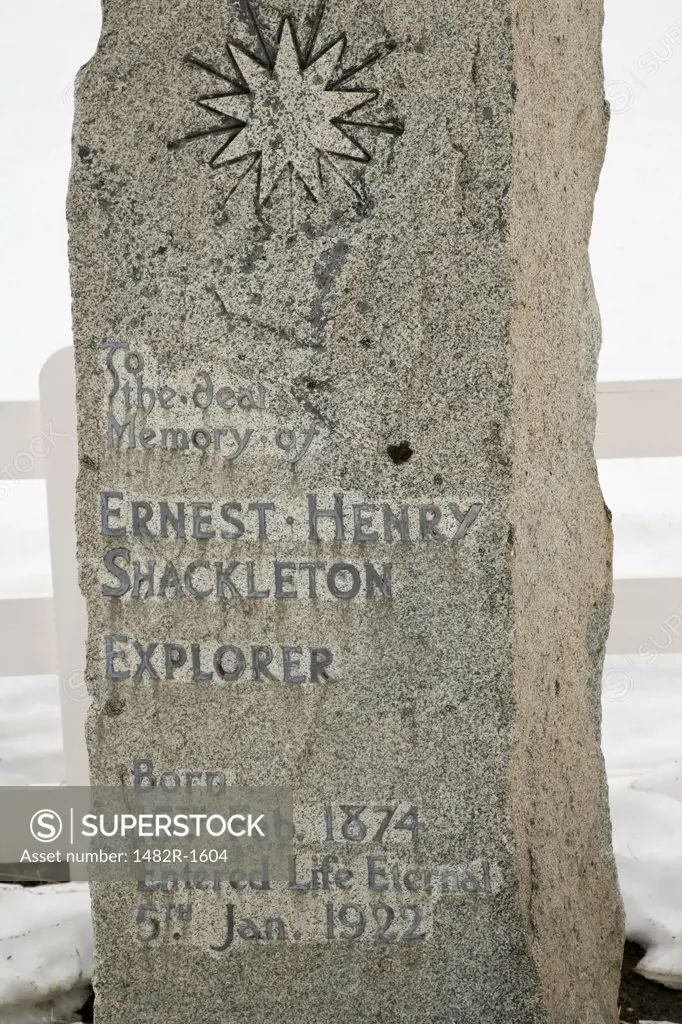 Grave of Ernest Shackleton, Grytviken, South Georgia Island, South Sandwich Islands