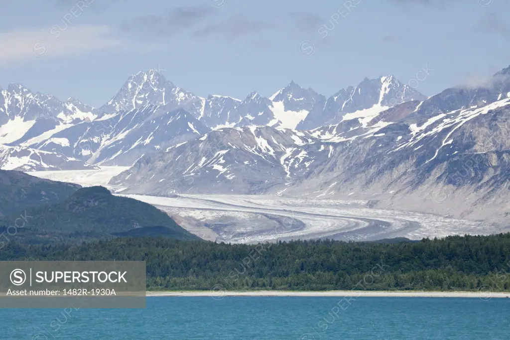 Glacier at the seaside, Fairweather Range, Glacier Bay National Park, Alaska, USA