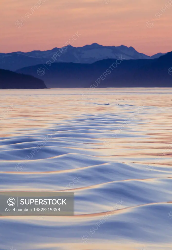 Pattern of waves in the sea, Icy Strait, Fairweather Range, Alaska, USA