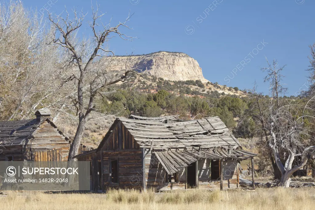 Abandoned houses in a ghost town, Johnson Canyon, Kanab, Utah, USA