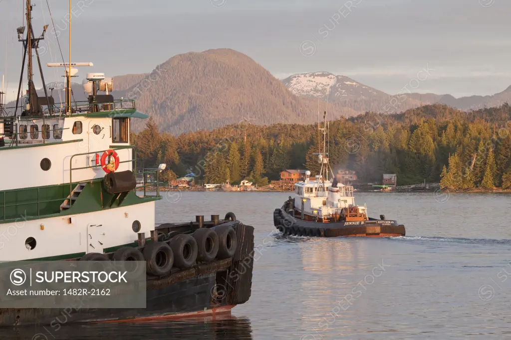 Tugboats in the ocean, Ketchikan, Alaska, USA