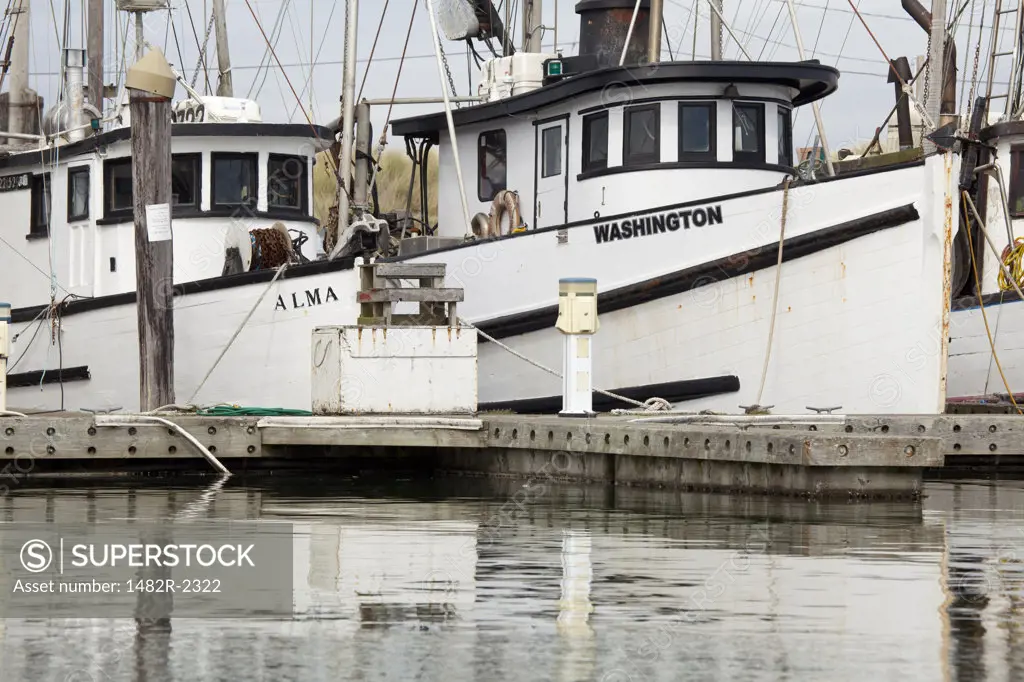 USA, Oregon, Charleston, Fishing boats in harbor