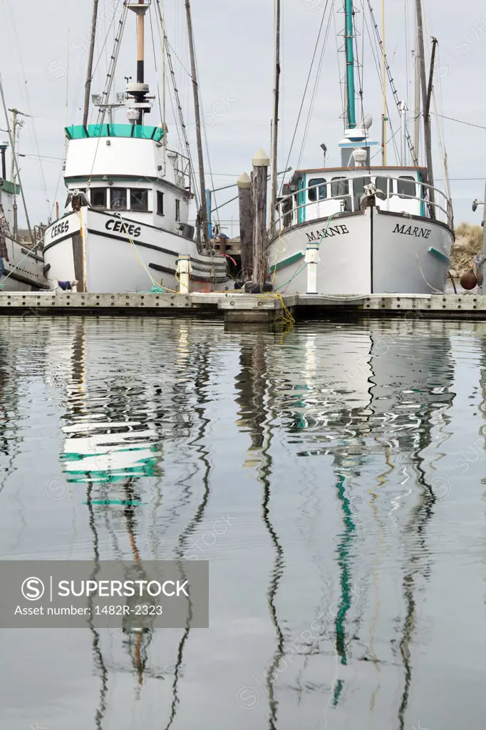 USA, Oregon, Charleston, Fishing boats in harbor
