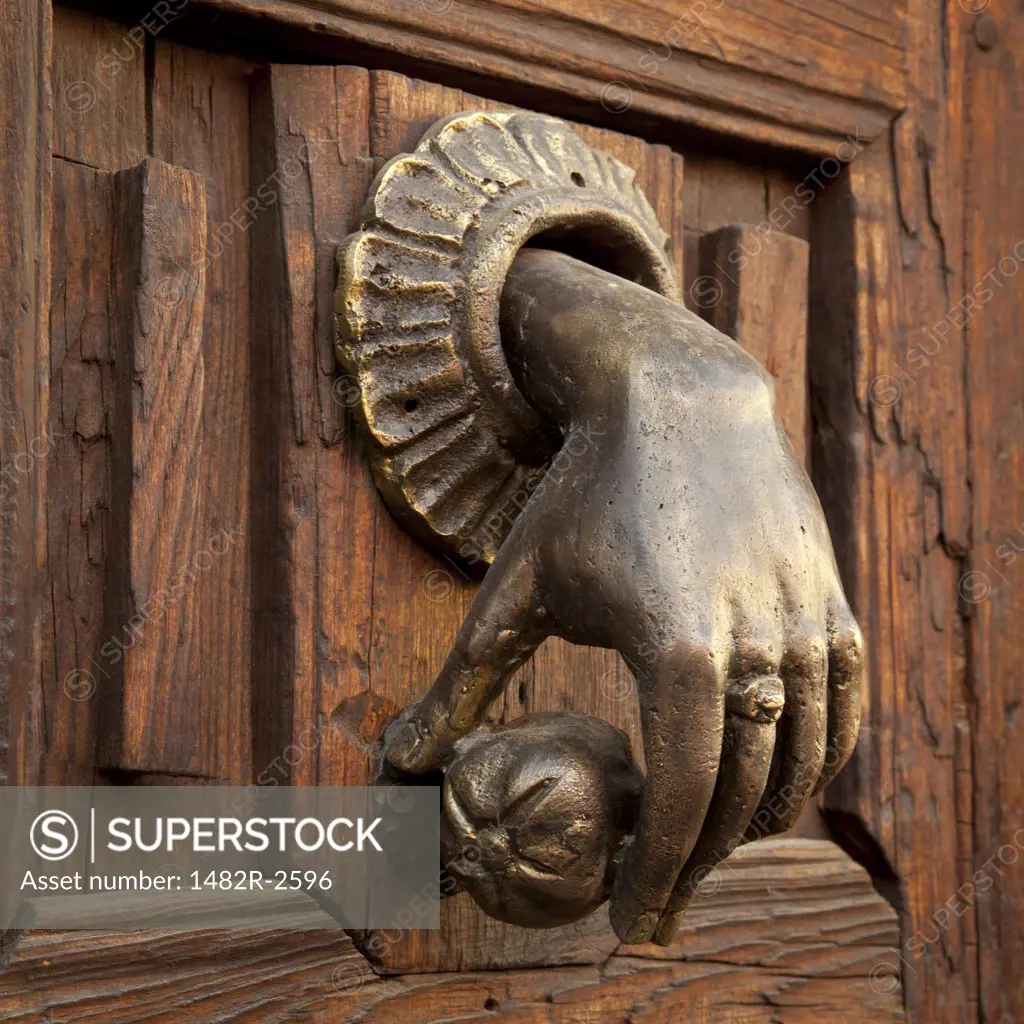 Mexico, Guanajuato, San Miguel de Allende, Detail of a door