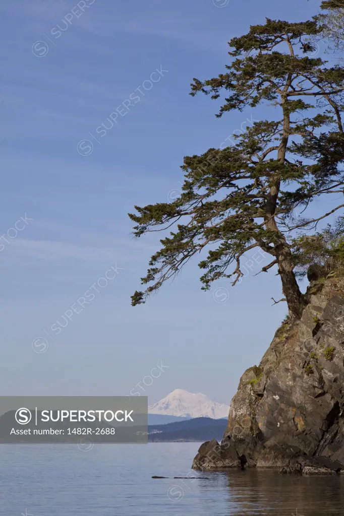 USA, Washington State, Mount Baker from San Juan Islands