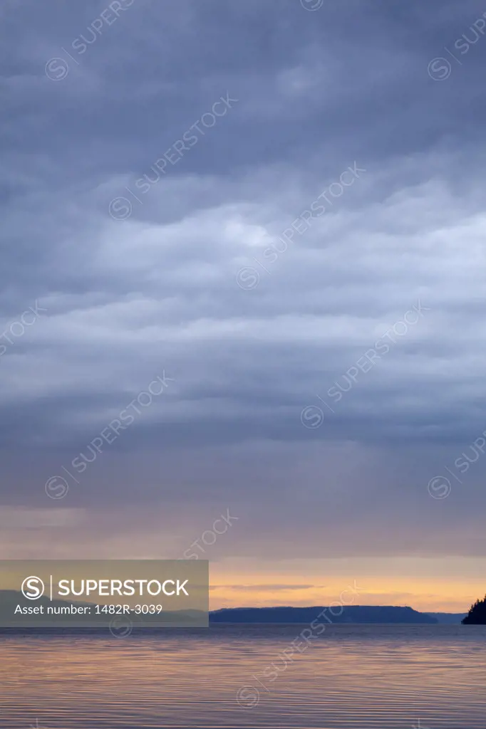 USA, Washington, Seabeck, Storm clouds over Hood Canal