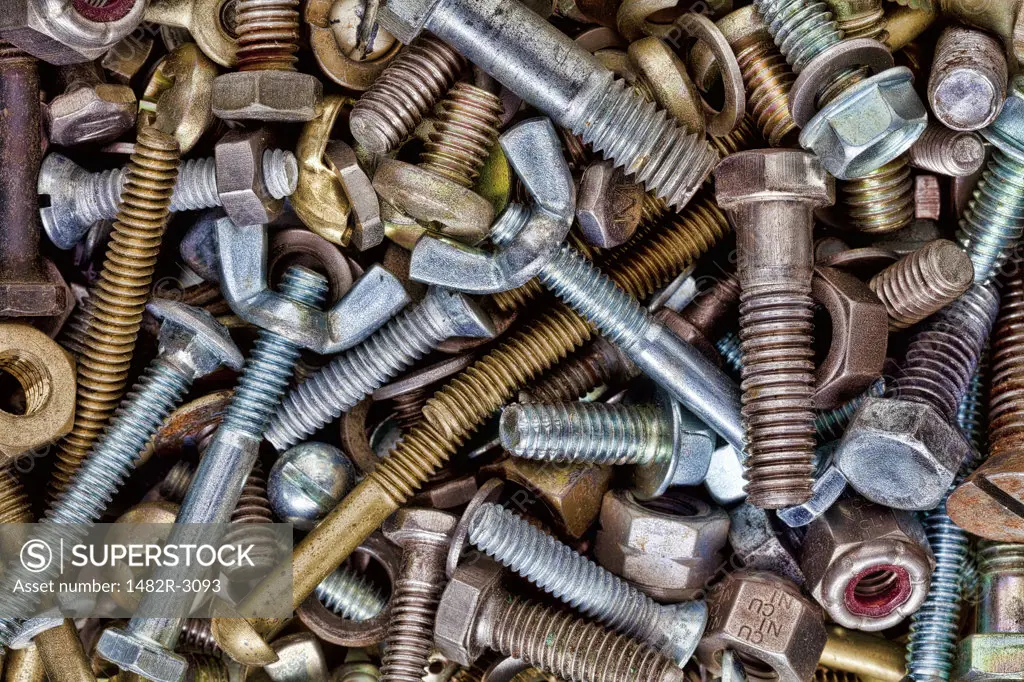 Close-up of nuts and bolts