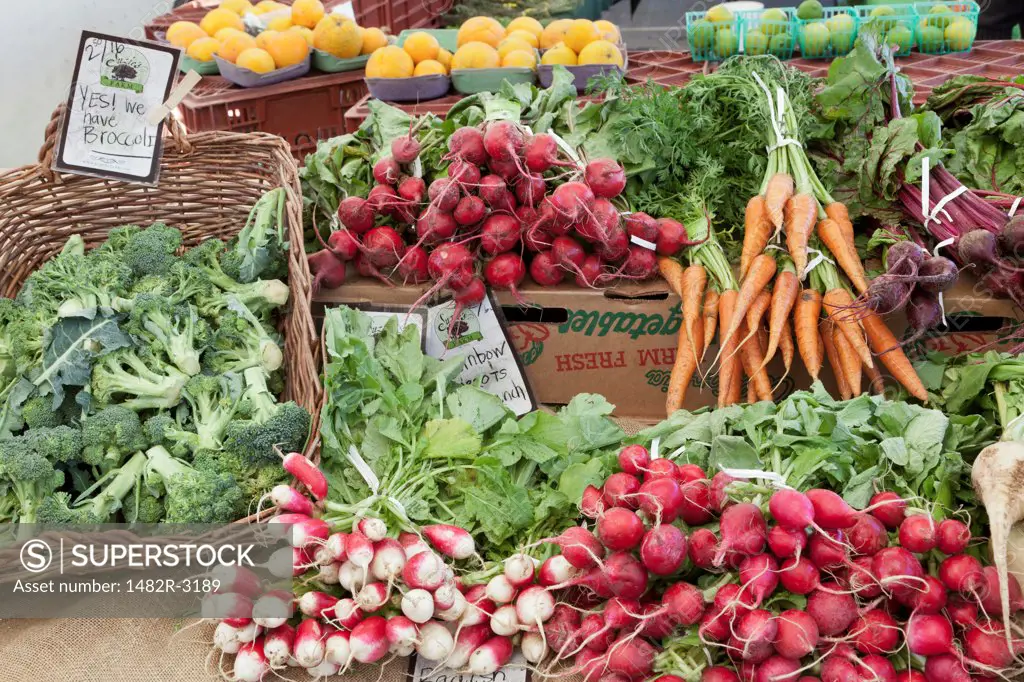 USA, California, La Jolla Farmer's Market, Organic vegetables