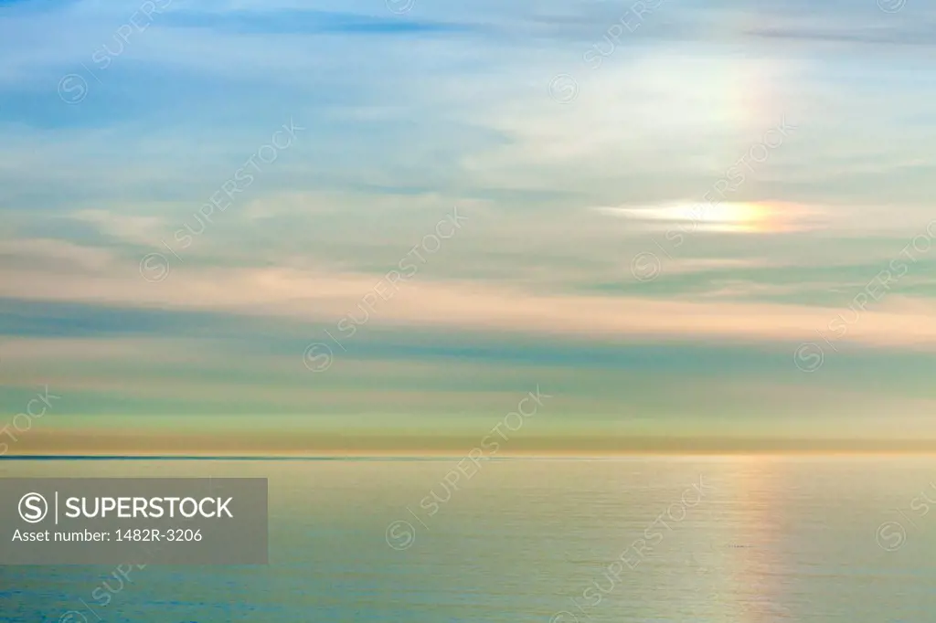 USA, California, La Jolla, Torrey Pines State Natural Reserve and State Beach, Seascape at Sunset