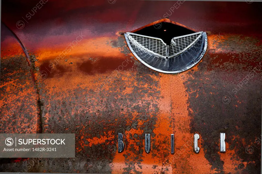 Rusty car hood