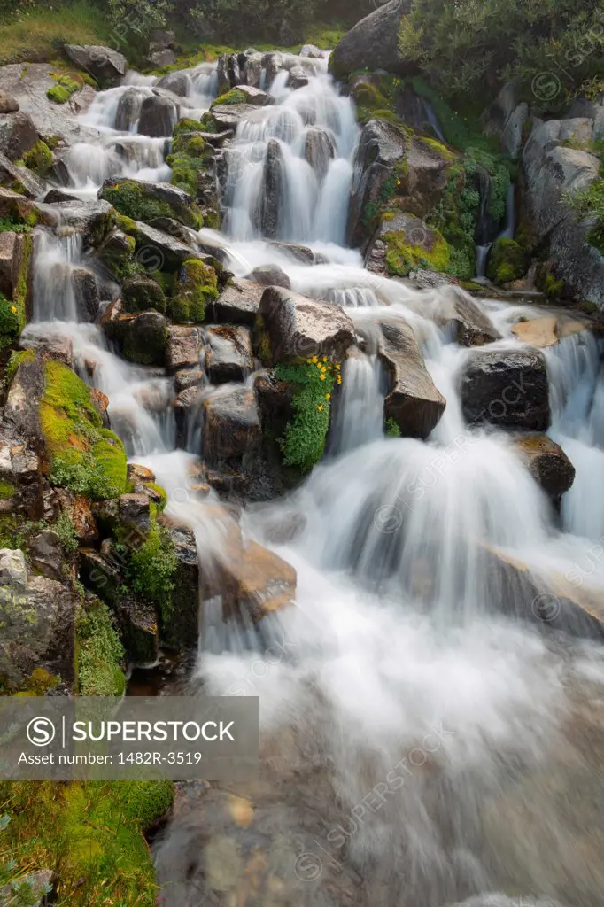 Stream flowing through rocks in a lake, Ediza Lake, Ansel Adams Wilderness, Inyo National Forest, California, USA