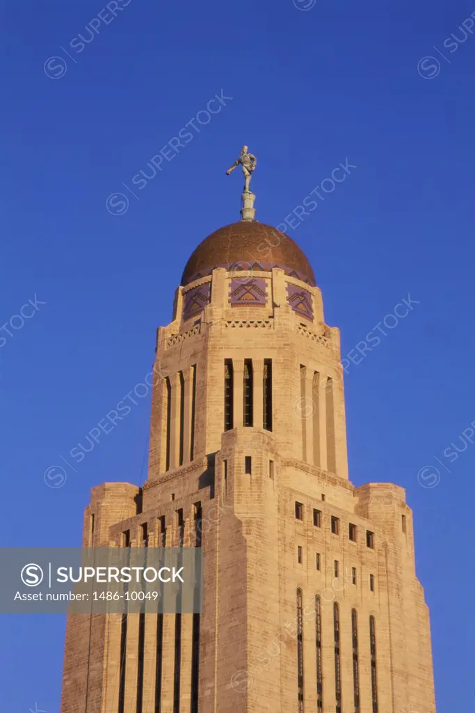 Low angle view of a government building, State Capitol, Lincoln, Nebraska, USA