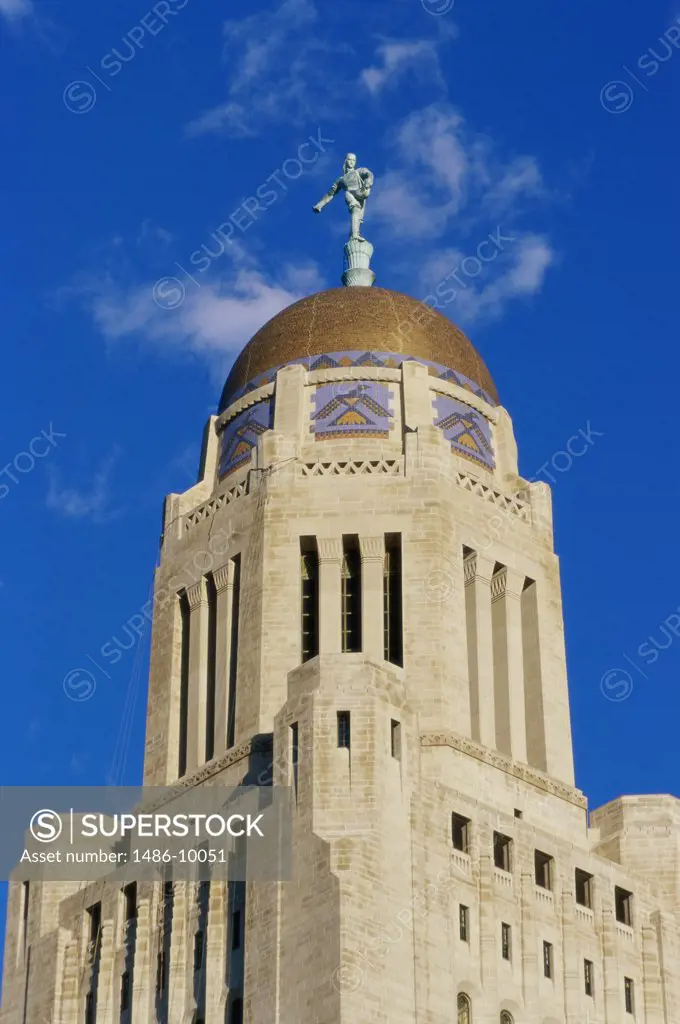 Low angle view of a government building, State Capitol, Lincoln, Nebraska, USA