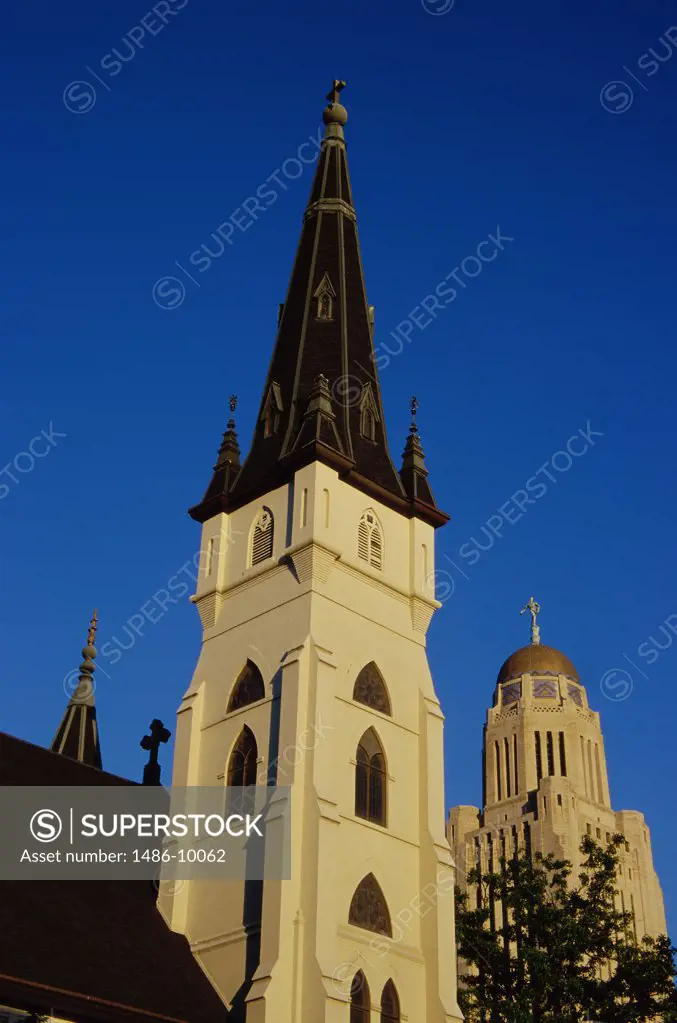 Low angle view of a church, St. Mary's Church, State Capitol, Lincoln, Nebraska, USA