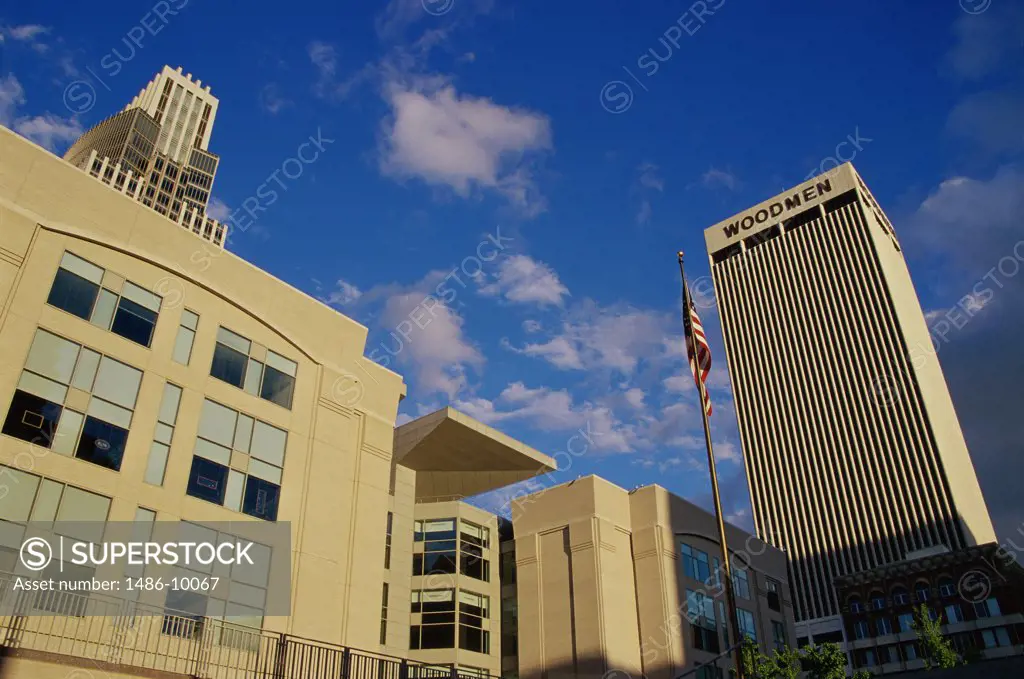 Low angle view of buildings, U.S. Courthouse, Woodmen Tower, Omaha, Nebraska, USA