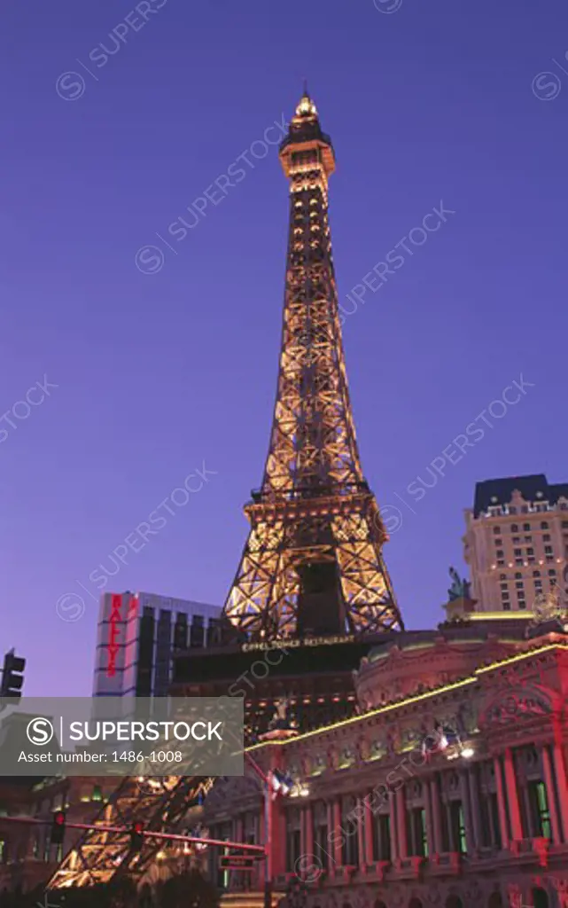 Low angle view of a tower, Paris Las Vegas, Replica Eiffel Tower, Las Vegas, Nevada, USA