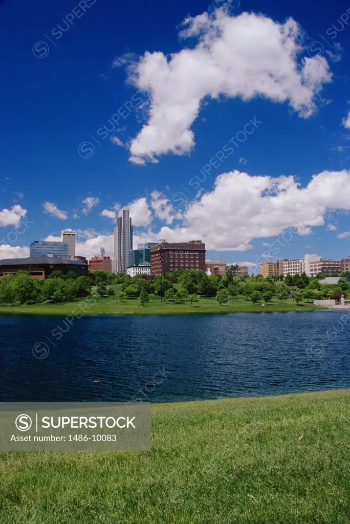 Buildings on the waterfront, Heartland of America Park, Omaha, Nebraska, USA