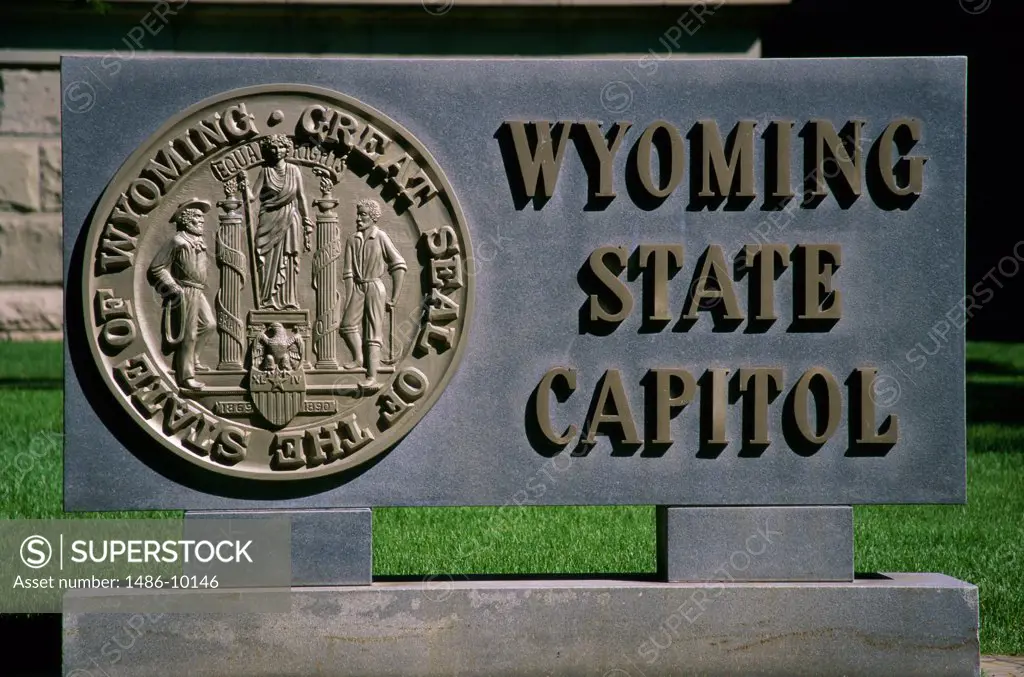 Wyoming State Capitol Crest Cheyenne Wyoming, USA