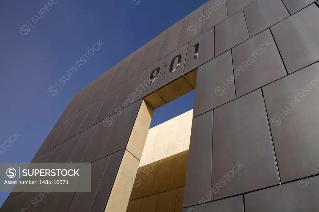Low angle view of a memorial, Gate of Time, Oklahoma City National Memorial, Oklahoma City, Oklahoma, USA